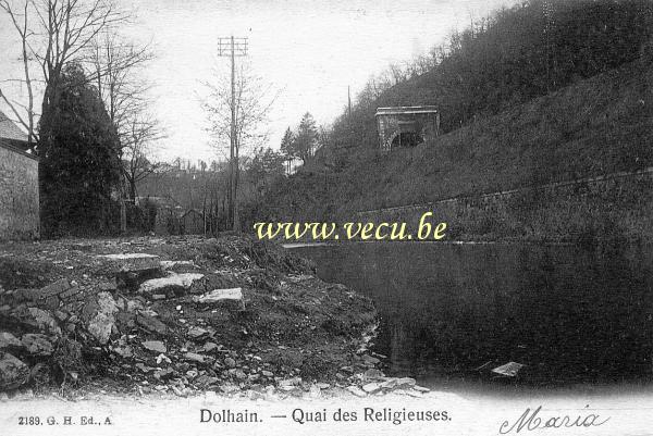 ancienne carte postale de Dolhain Quai des religieuses
