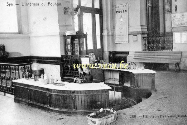 ancienne carte postale de Spa L'intérieur du Pouhon
