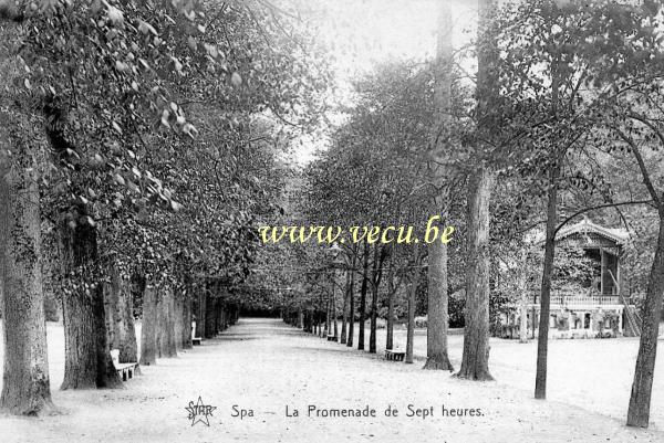 ancienne carte postale de Spa La Promenade de Sept heures