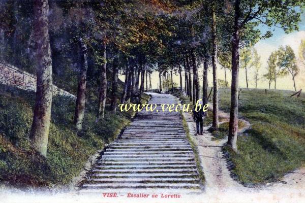 ancienne carte postale de Visé Escalier de Lorette