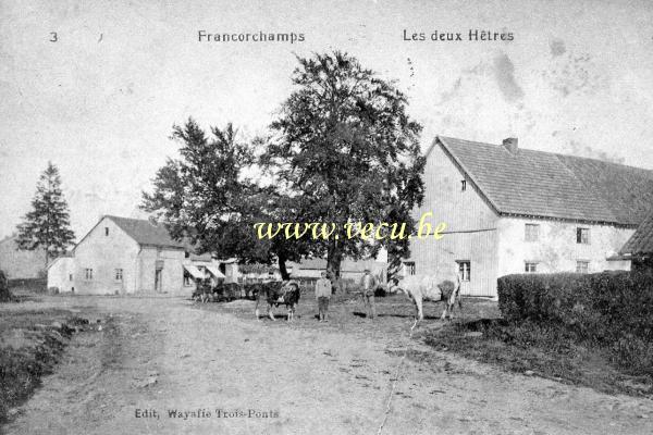 ancienne carte postale de Francorchamps Les deux Hêtres