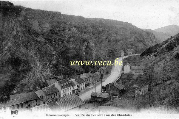 ancienne carte postale de Remouchamps Vallée du Sécheval ou des Chantoirs