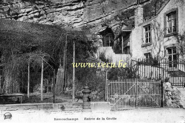 ancienne carte postale de Remouchamps Entrée de la grotte