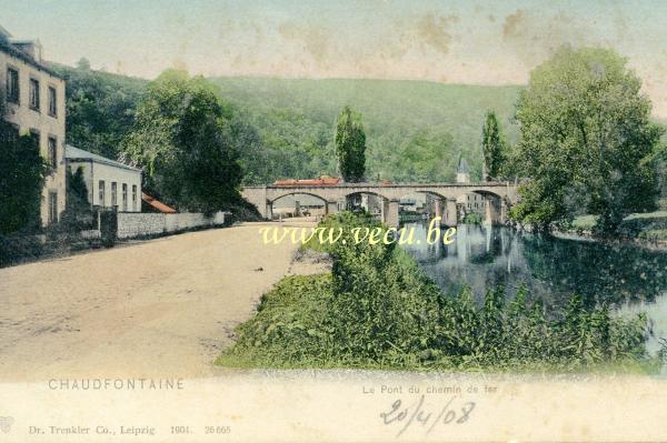 ancienne carte postale de Chaudfontaine Le Pont du chemin de fer