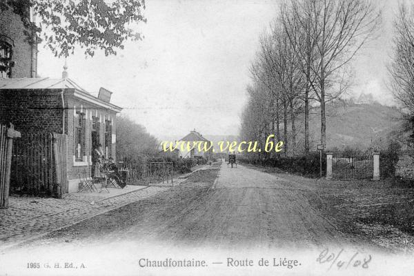 ancienne carte postale de Chaudfontaine Route de Liège