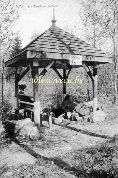 ancienne carte postale de Spa Le Pouhon Delcor