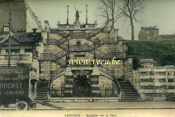 ancienne carte postale de Verviers Escalier de la paix