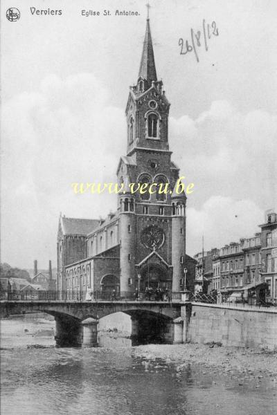 ancienne carte postale de Verviers Eglise Saint Antoine
