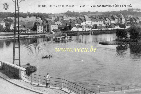 ancienne carte postale de Visé Bords de Meuse - Vue panoramique (rive droite)