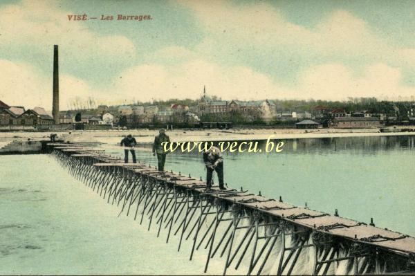 ancienne carte postale de Visé Les Barrages