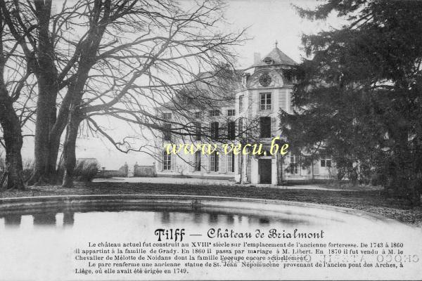ancienne carte postale de Tilff Château de Brialmont