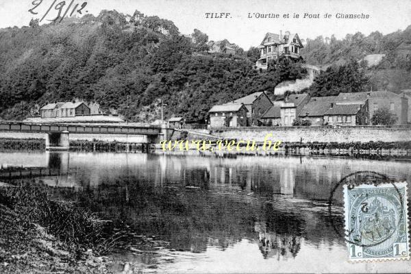 ancienne carte postale de Tilff L'ourthe et le pont de Chansche