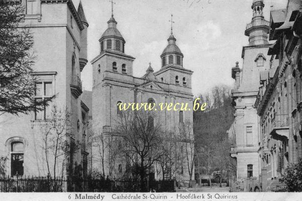 ancienne carte postale de Malmedy Cathédrale St Quirin
