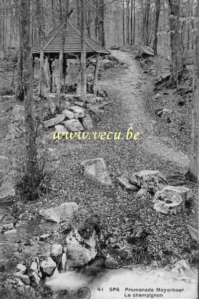 ancienne carte postale de Spa Promenade Meyerbeer - Le Champignon