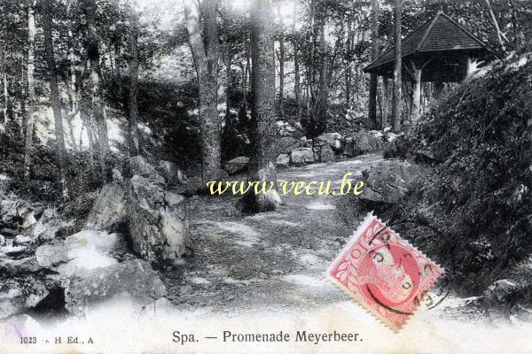 ancienne carte postale de Spa Promenade Meyerbeer