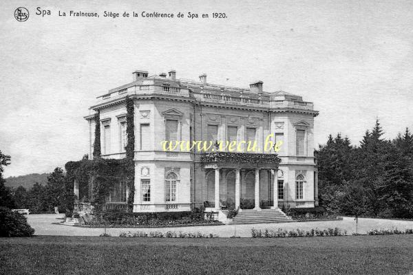 ancienne carte postale de Spa La Fraineuse, siège de la Conférence de Spa de 1920