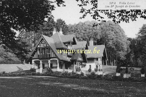 ancienne carte postale de Spa Villa Levoz (au Baron Joseph de Crawhez)