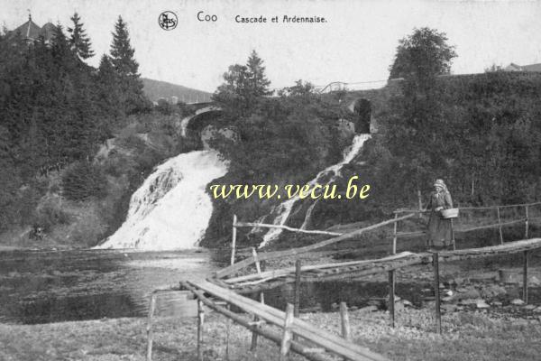 ancienne carte postale de Coo Cascade et Ardennaise