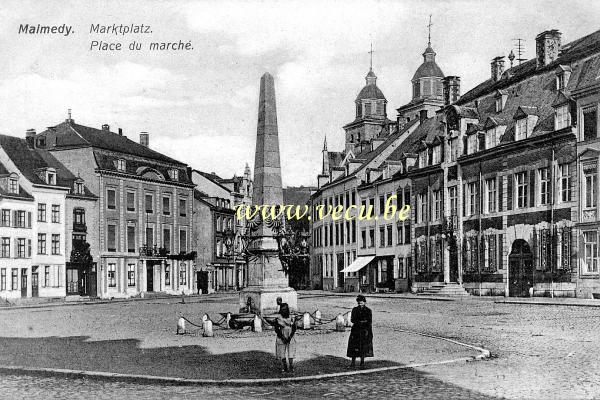 ancienne carte postale de Malmedy Place du marché