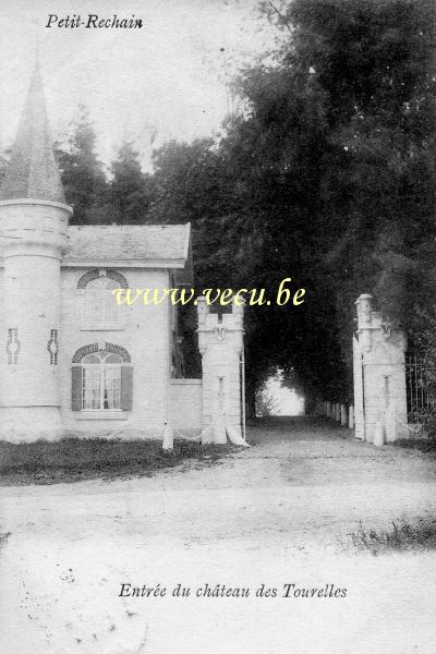 ancienne carte postale de Petit-Rechain Entrée du château des Tourelles