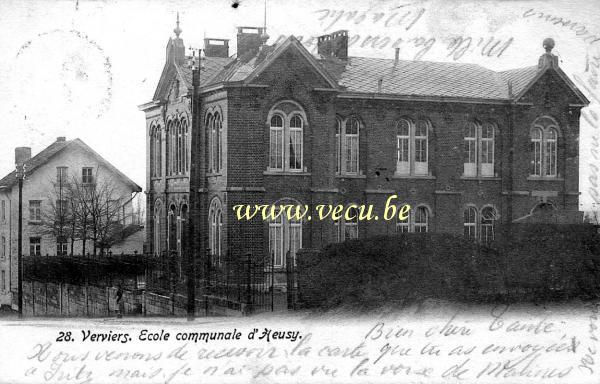 ancienne carte postale de Heusy Ecole communale d'Heusy