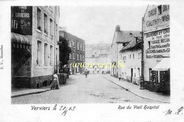 ancienne carte postale de Verviers Rue du Vieil Hôpital