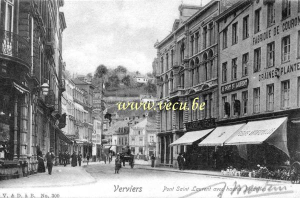 ancienne carte postale de Verviers Pont Saint Laurent avec hautes Mézelles