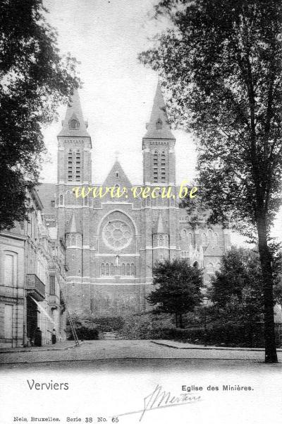 ancienne carte postale de Verviers Eglise des Minières