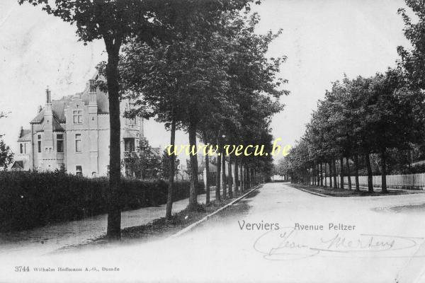 ancienne carte postale de Verviers Avenue Peltzer