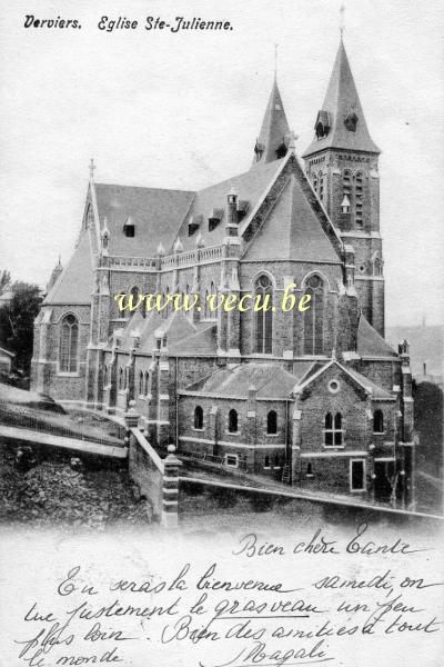 ancienne carte postale de Verviers Eglise Ste-Julienne