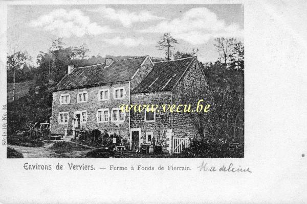 ancienne carte postale de Verviers Ferme à Fonds de Fierrain - Environs de Verviers