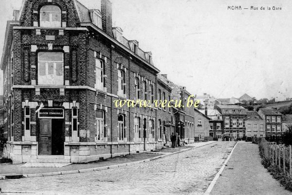 Cpa de Wanze Moha - rue de la Gare