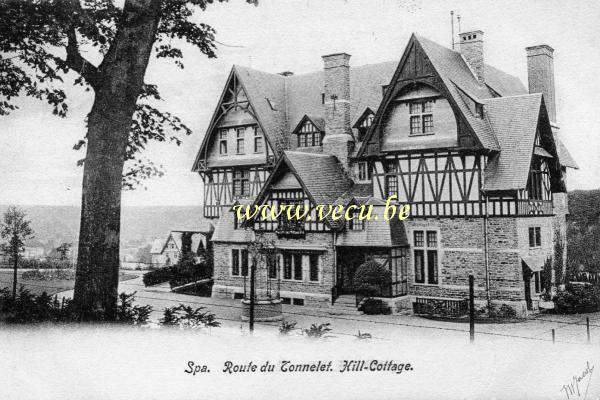 ancienne carte postale de Spa Route du Tonnelet. Hill-Cottage.