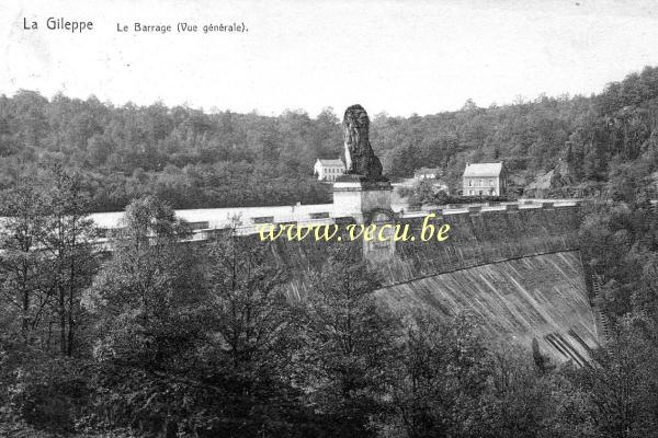 ancienne carte postale de La Gileppe Le Barrage (vue générale)
