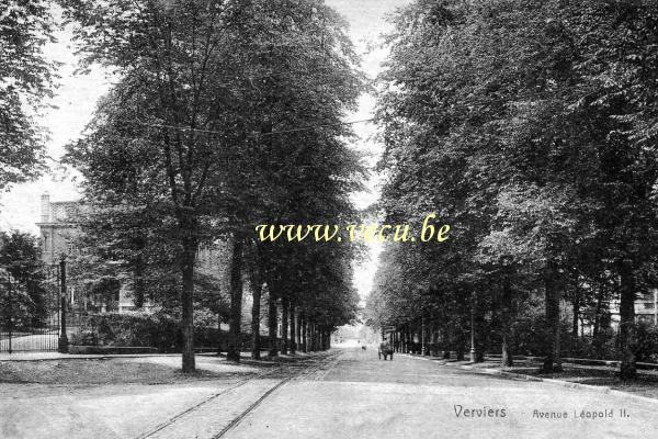 ancienne carte postale de Verviers Avenue Léopold II