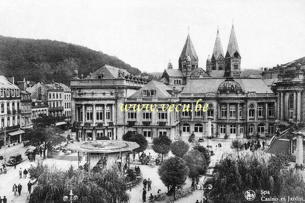 ancienne carte postale de Spa Casino et Jardin