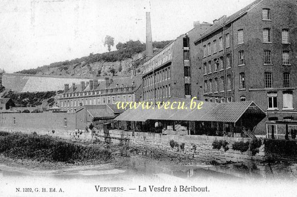 ancienne carte postale de Verviers La Vsdre à Béribout