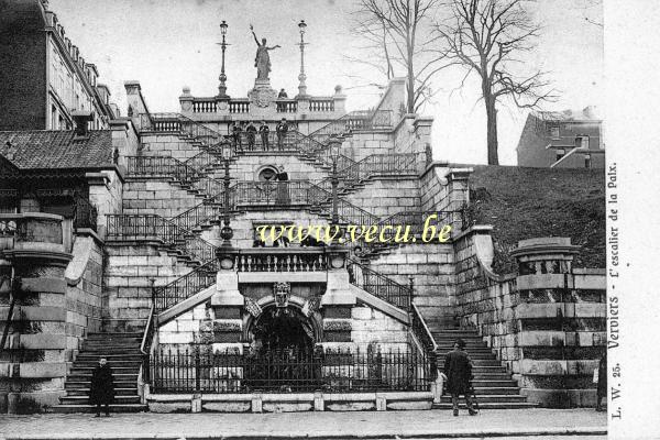 ancienne carte postale de Verviers L'escalier de la paix