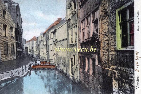 ancienne carte postale de Verviers Quai de la Batte