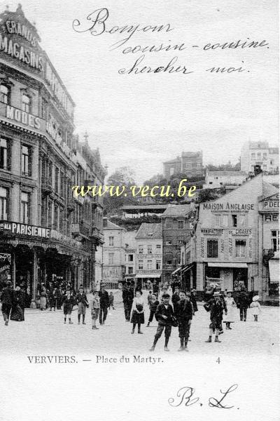 ancienne carte postale de Verviers Place du Martyr