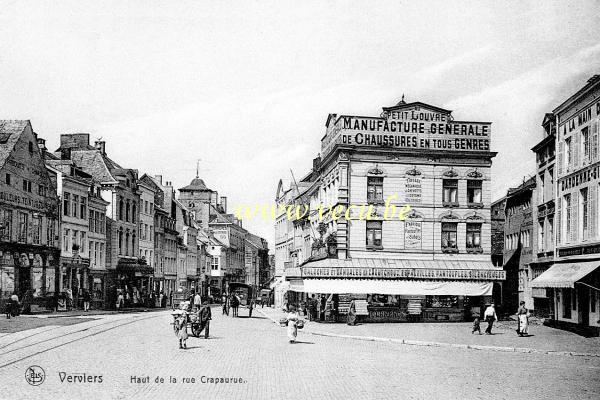 ancienne carte postale de Verviers Haut de la rue Crapaurue