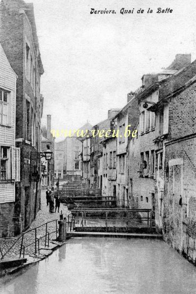 ancienne carte postale de Verviers Quai de la Batte