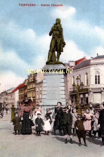 ancienne carte postale de Verviers Statue Chapuis
