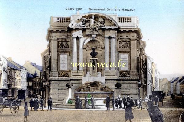ancienne carte postale de Verviers Monument Ortmans Hauzeur