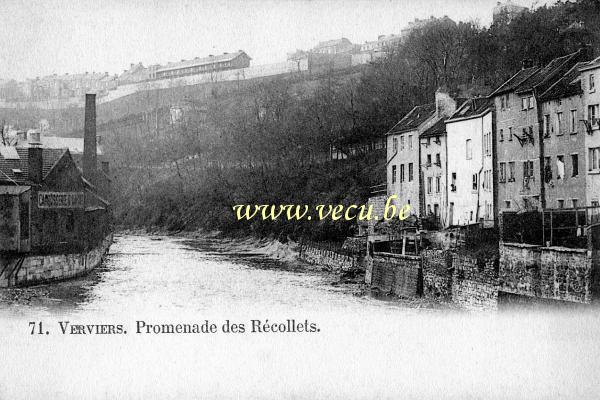 ancienne carte postale de Verviers Promenade des Récollets