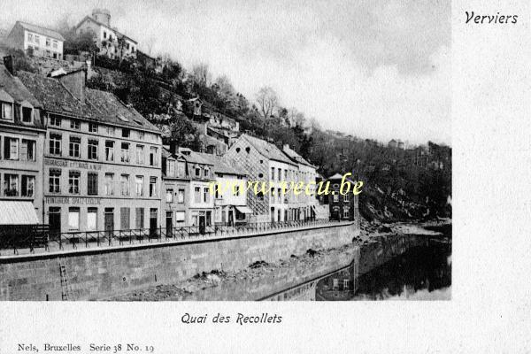 ancienne carte postale de Verviers Quai des Récollets