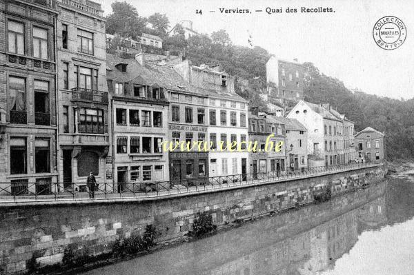 ancienne carte postale de Verviers Quai des Récollets