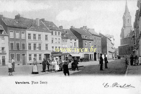 ancienne carte postale de Verviers Place Saucy