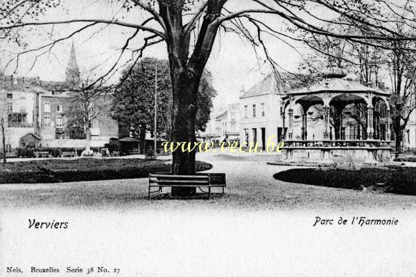 ancienne carte postale de Verviers Parc de l'harmonie