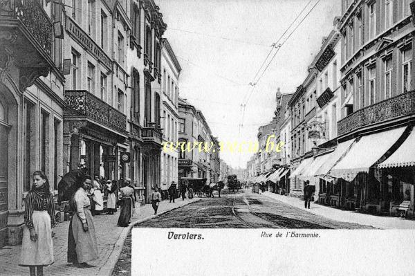 ancienne carte postale de Verviers Rue de l'harmonie